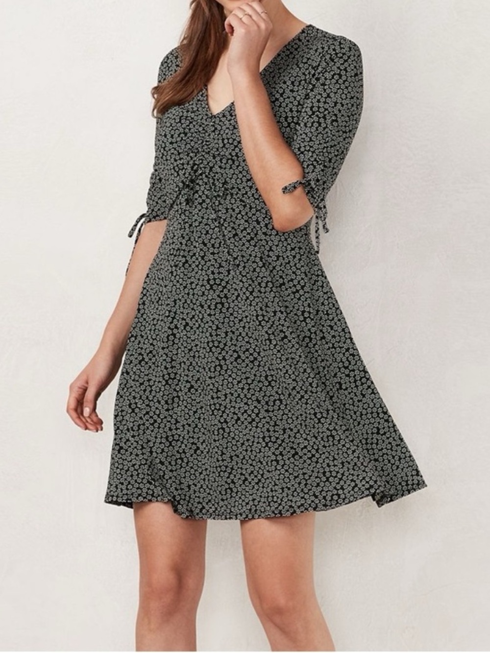 LC Lauren Conrad Ruched Ditsy Dress